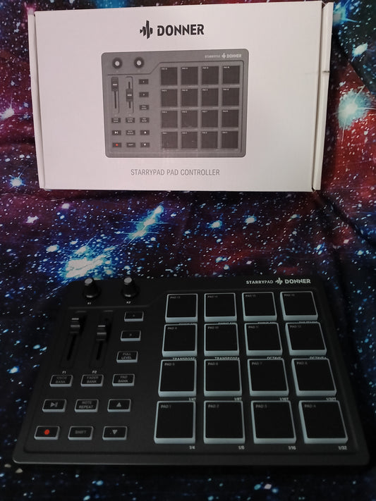 Donner STARRYPAD MIDI Pad Drum Machine 16 Pads USB Controller Music Production