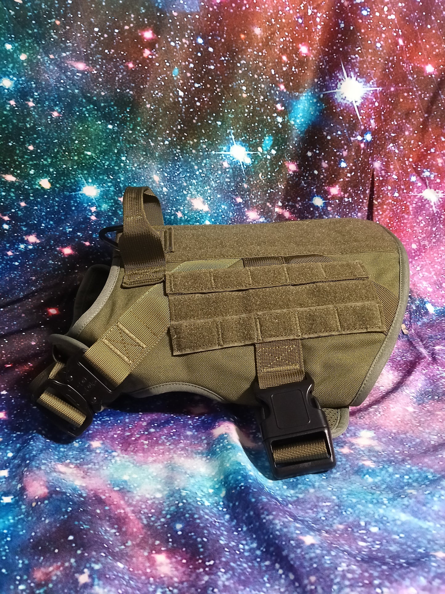 ICEFANG Tactical Dog Harness,Large, Metal Buckle,Working Dog OD Green